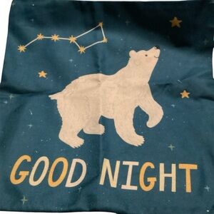 Polar Bear Decorative Pillow Cover - Blue and White